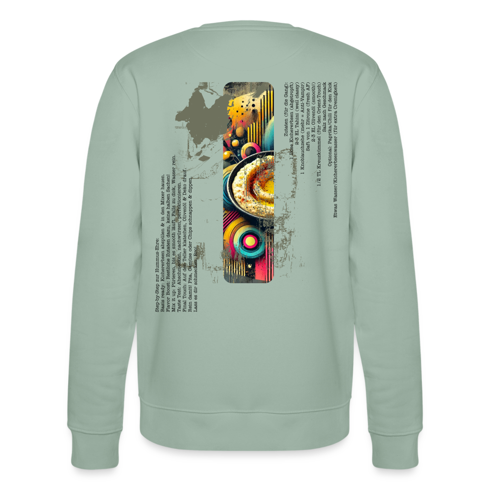 FOOD LOVE Unisex Oversize Bio-Sweatshirt Hummus - Helles Graugrün