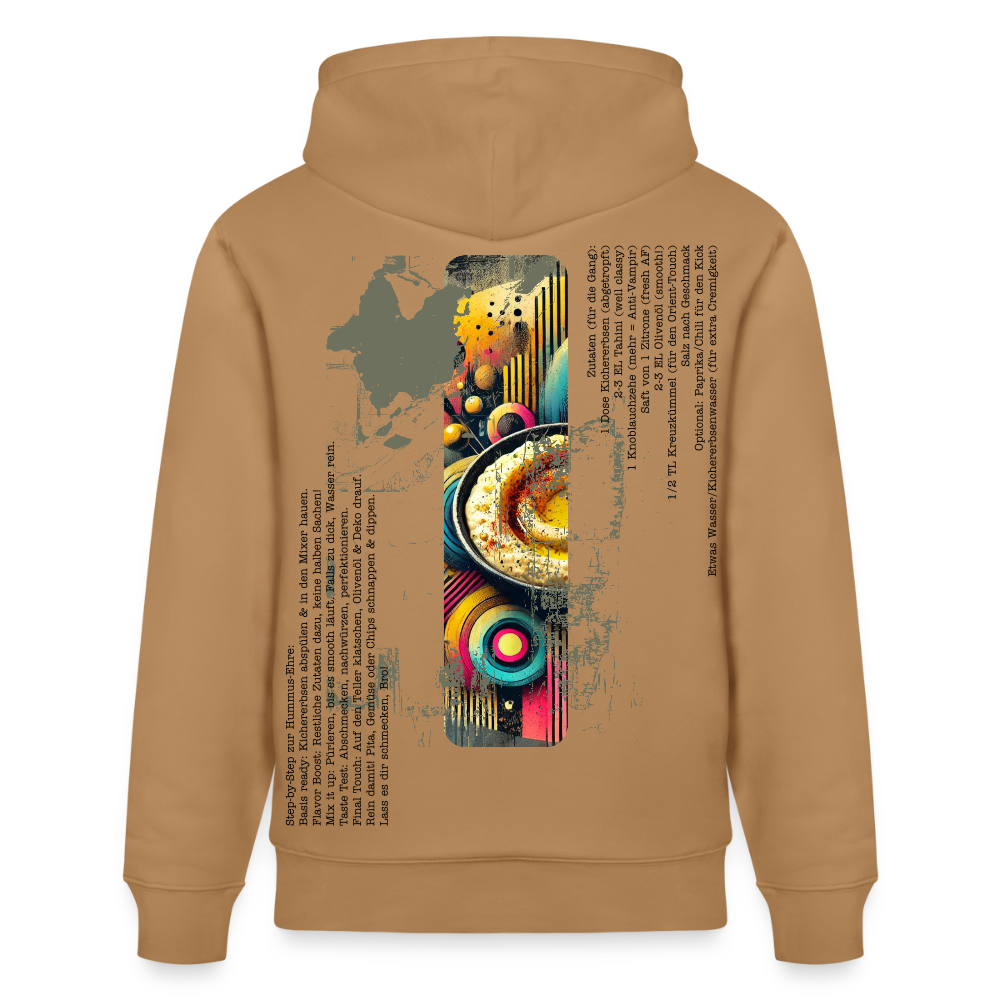 FOOD LOVE Unisex Bio-Hoodie Hummus - Karamell