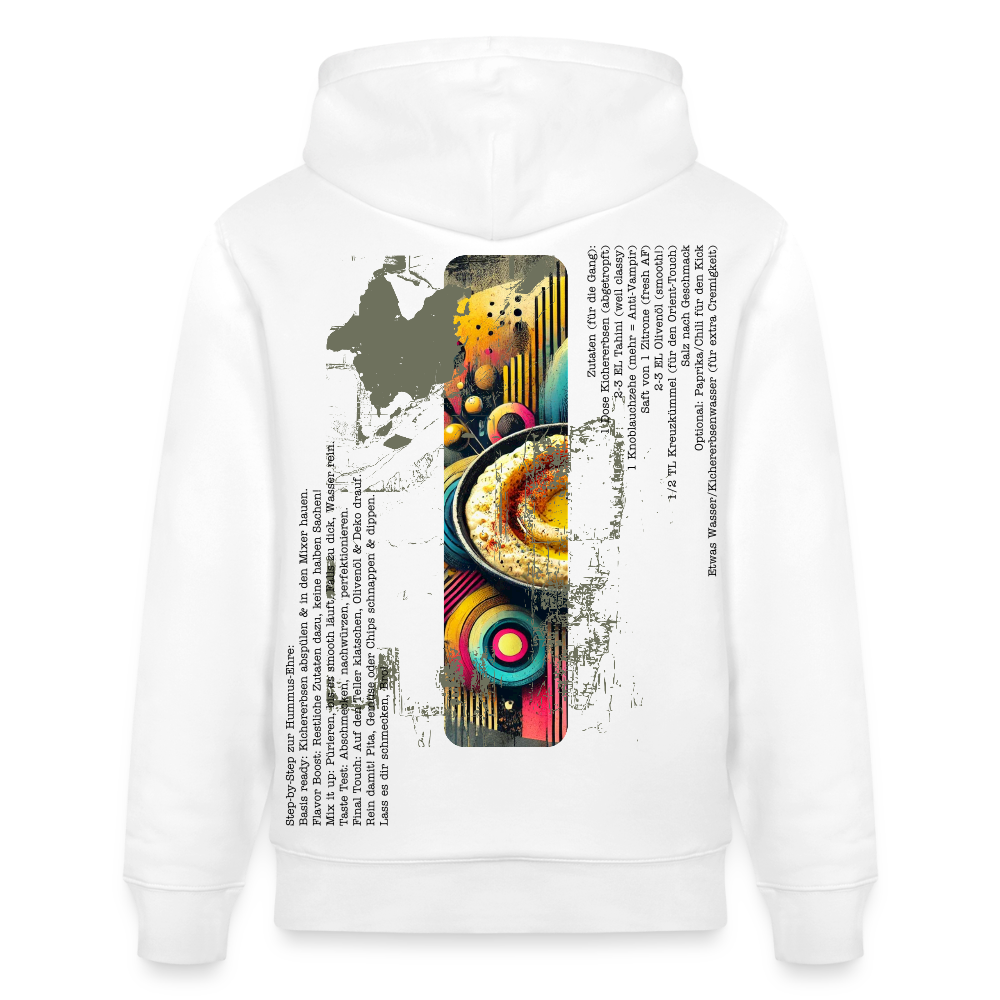 FOOD LOVE Unisex Bio-Hoodie Hummus - Weiß