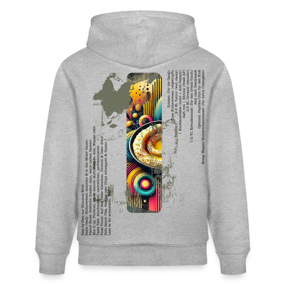 FOOD LOVE Unisex Bio-Hoodie Hummus - Grau meliert
