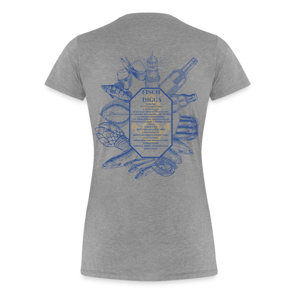 FOOD LOVE Frauen Premium Bio T-Shirt DIGGA - Grau meliert