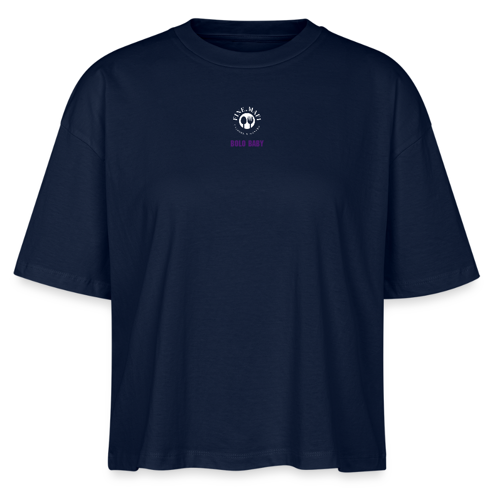 FINE.MAFI Frauen Boxy Bio-T-Shirt Bolo - Navy