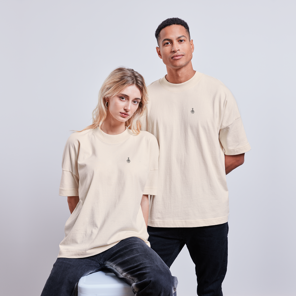 FINE.MAFI Unisex Oversize Bio-T-Shirt CREW - Naturweiß