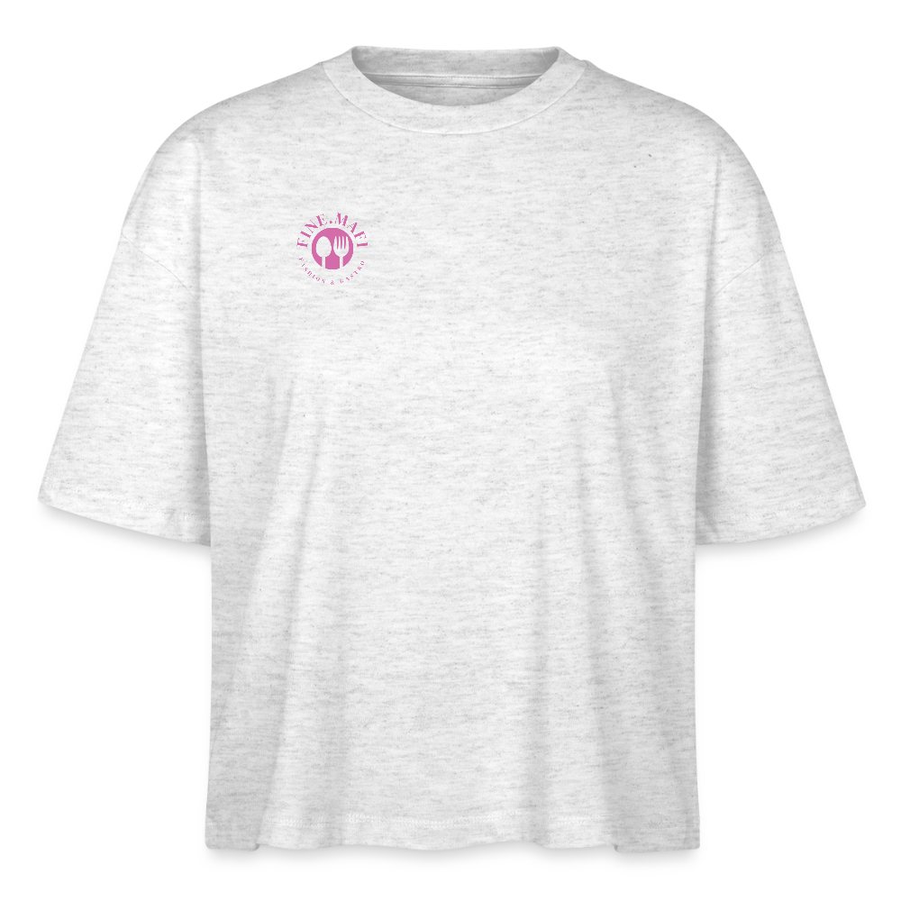 FOOD LOVE Frauen Boxy Bio-T-Shirt DIGGA - Weiß meliert