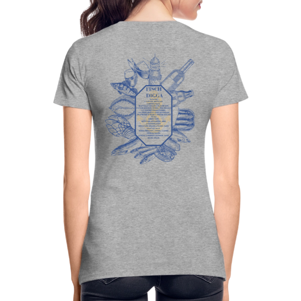 FOOD LOVE Frauen Premium Bio T-Shirt DIGGA - Grau meliert