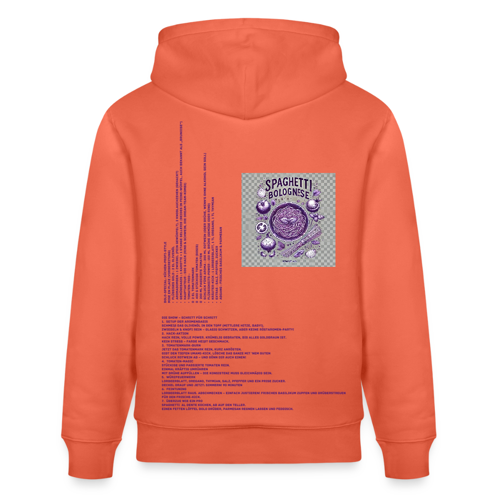 FOOD LOVE Unisex Bio Hoodie Bolo Stile - Hellrot