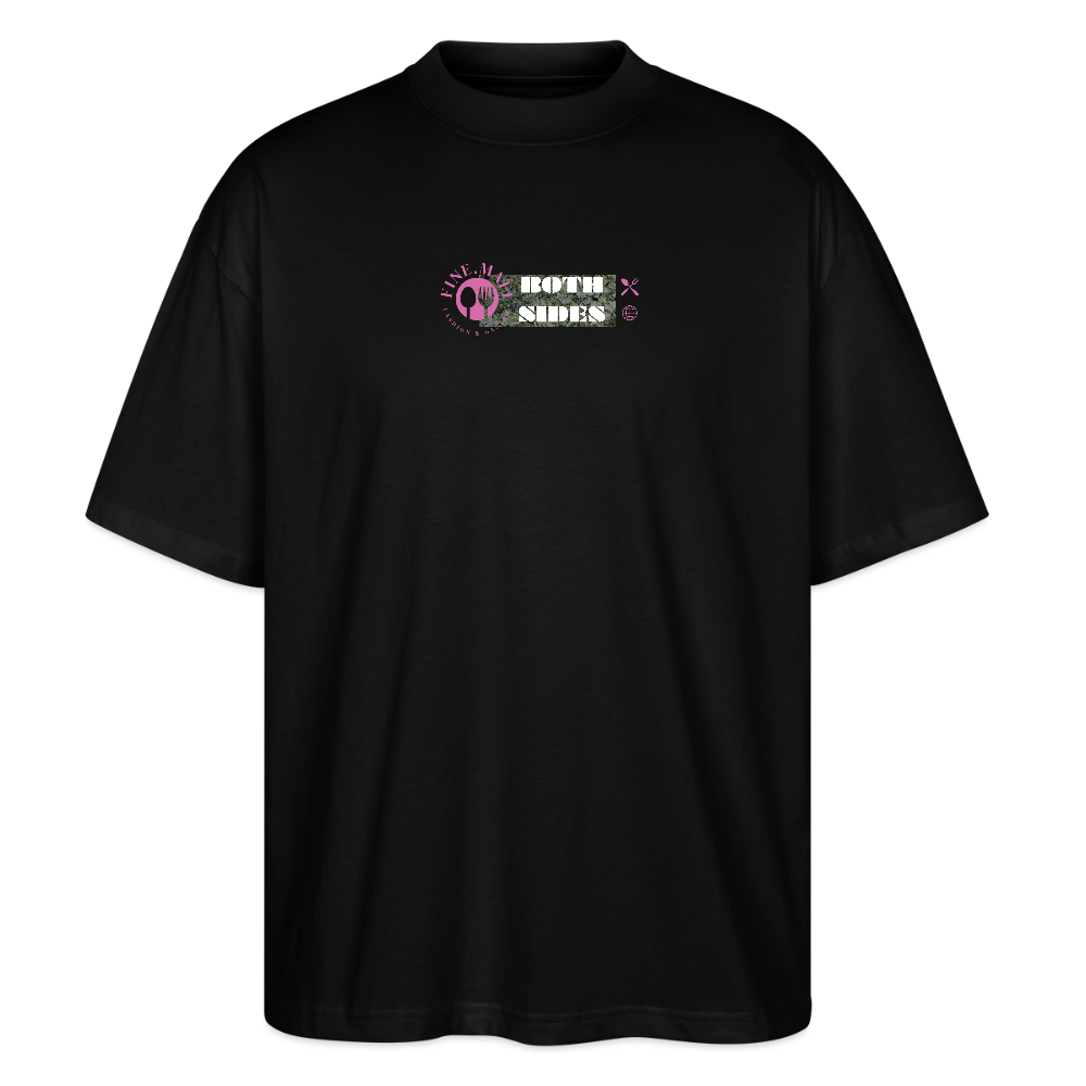 FINE.MAFI Oversized Unisex Bio T-Shirt Both Sides Lamb - Schwarz