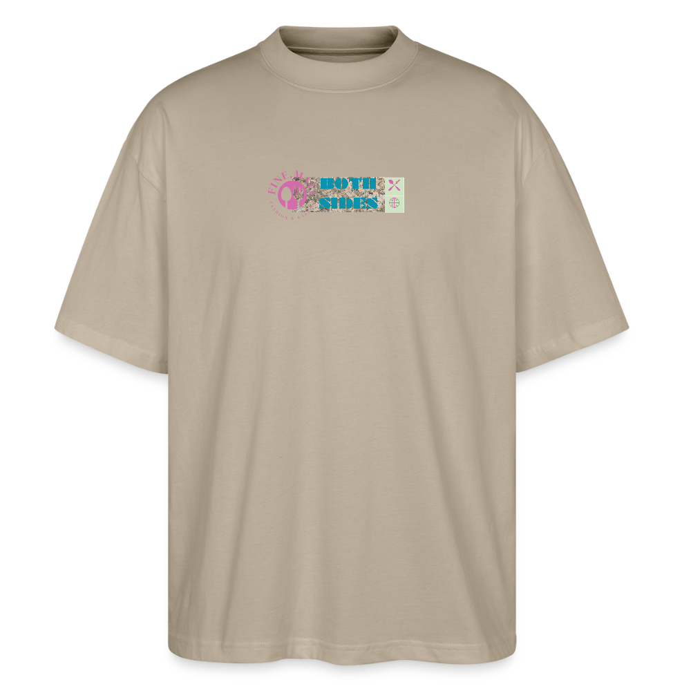 FINE.MAFI Oversized Unisex Bio T-Shirt Both Sides Fish - Steingrau