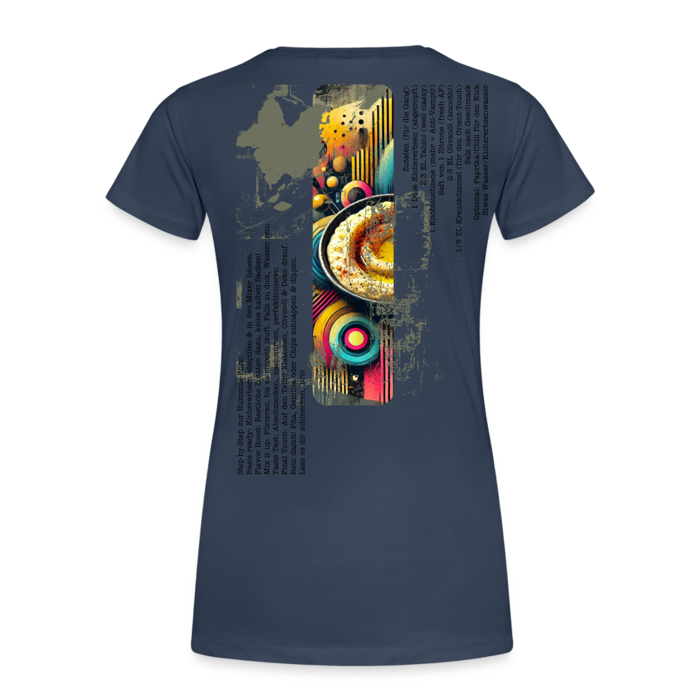 Frauen Premium Bio T-Shirt Hummus - Navy