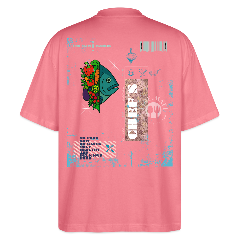 FINE.MAFI Oversized Unisex Bio T-Shirt Both Sides Fish - Pink