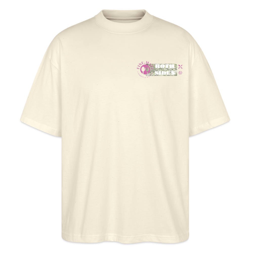 FINE.MAFI Oversized Unisex Bio T-Shirt Both Sides Pig - Weißgrau