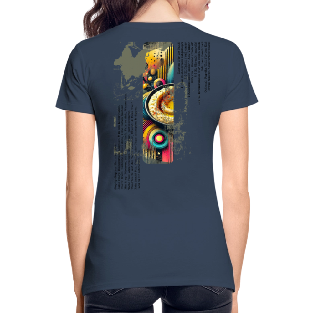 Frauen Premium Bio T-Shirt Hummus - Navy