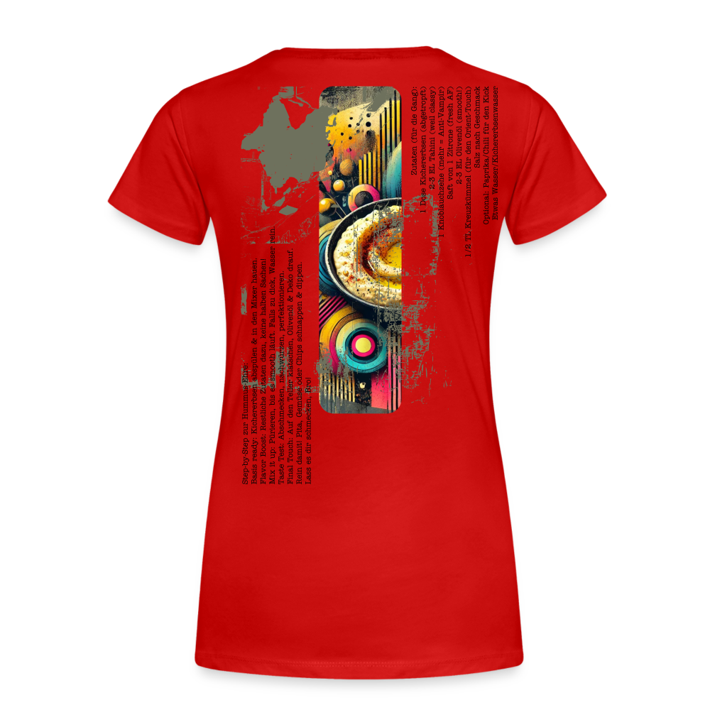 Frauen Premium Bio T-Shirt Hummus - Rot