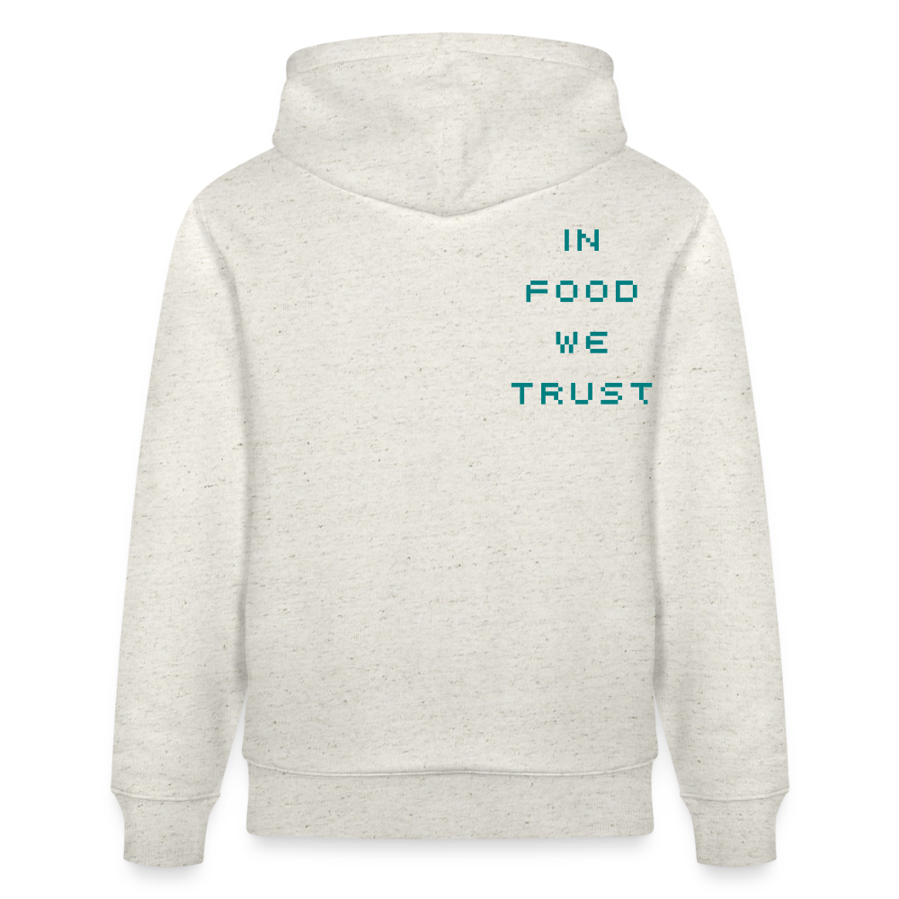FINE.MAFI in Food we Trust Unisex Organic Hoodie - Beige meliert