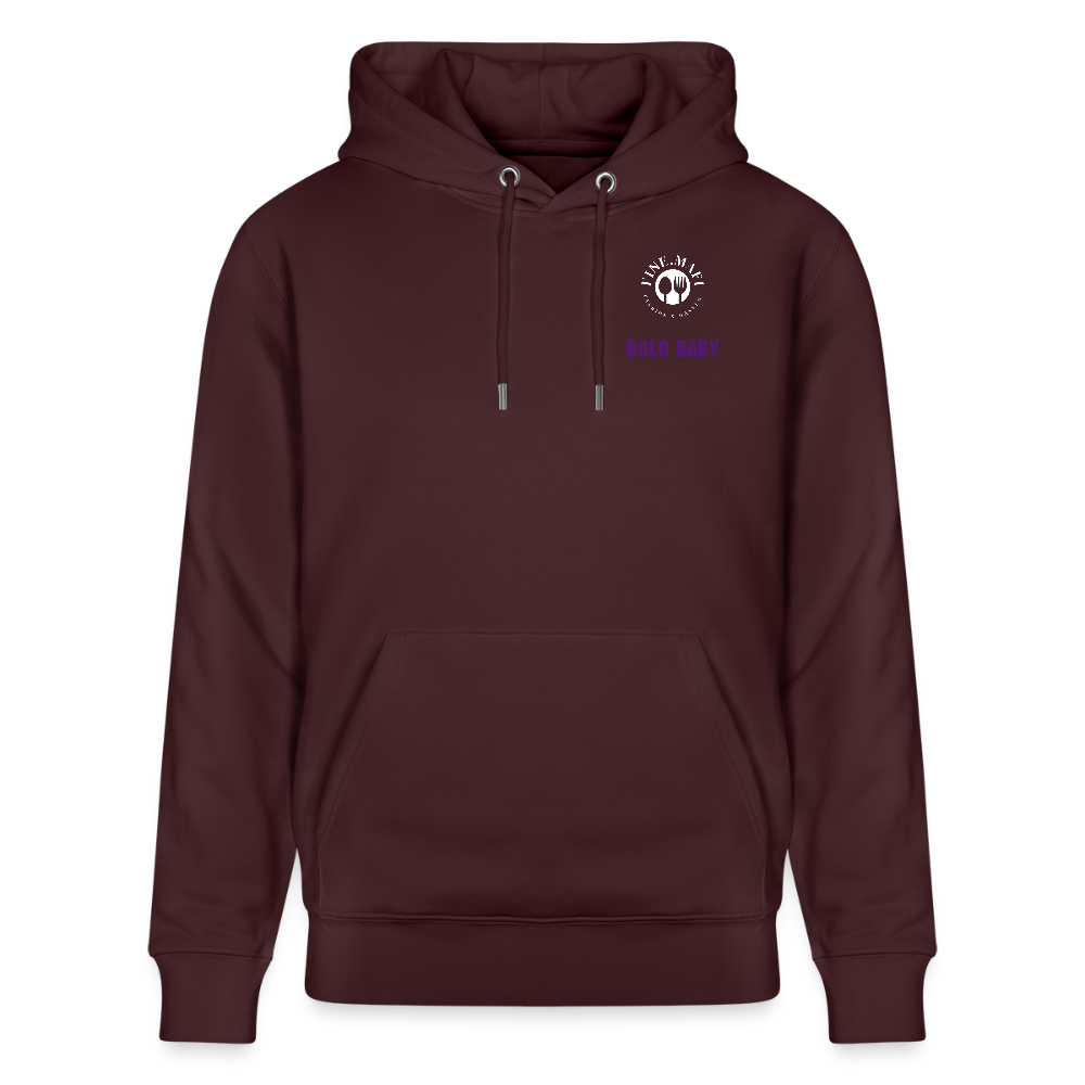 FOOD LOVE Unisex Bio Hoodie Bolo Stile - Maroon