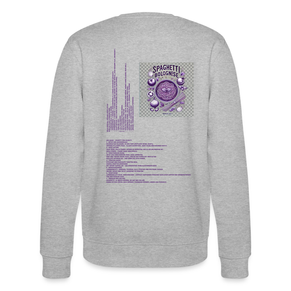 FOOD LOVE Collection Unisex Bio-Sweatshirt Bolo - Grau meliert
