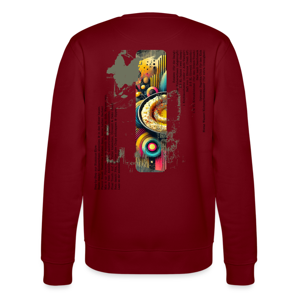 FOOD LOVE Unisex Oversize Bio-Sweatshirt Hummus - Burgunderrot