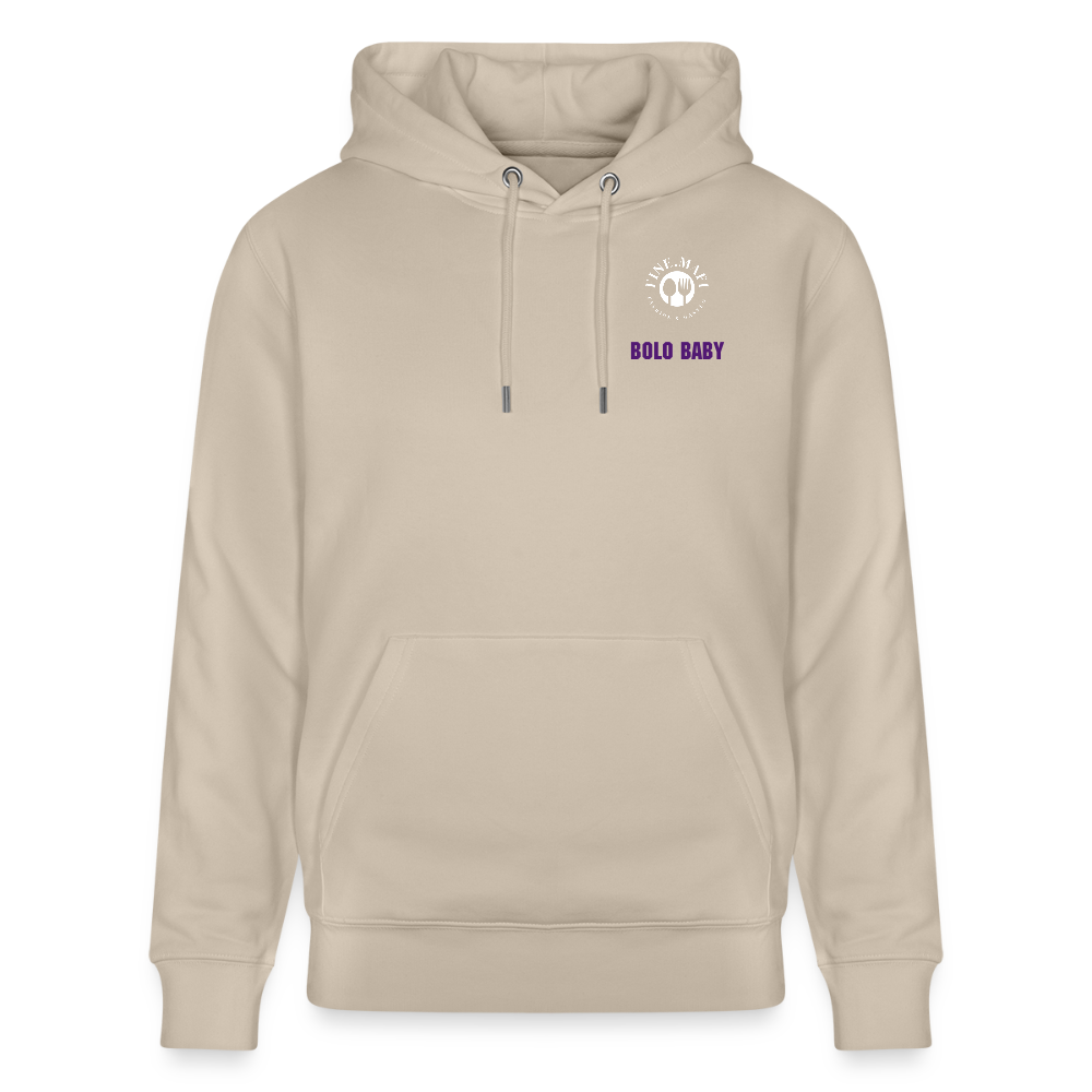 FOOD LOVE Unisex Bio Hoodie Bolo Stile - Beige