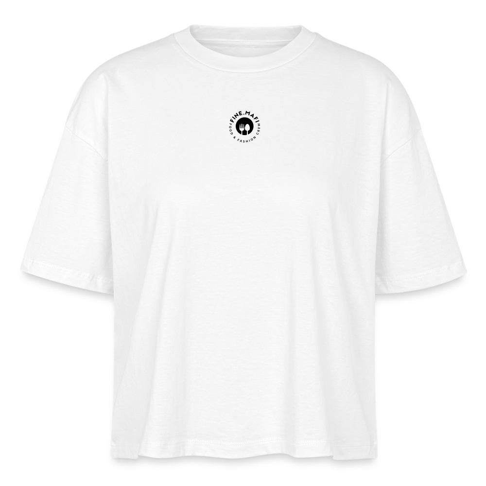 FOOD LOVE Frauen Boxy Bio-T-Shirt Hummus - Weiß