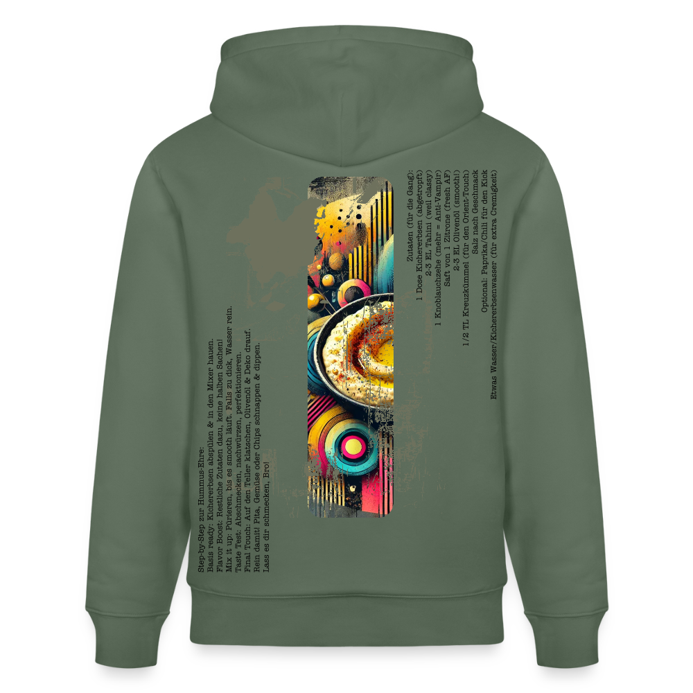 FOOD LOVE Unisex Bio-Hoodie Hummus - Tanngrün