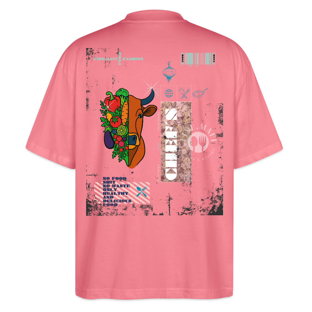 FINE.MAFI Oversized Unisex Bio T-Shirt Both Sides Cow - Pink