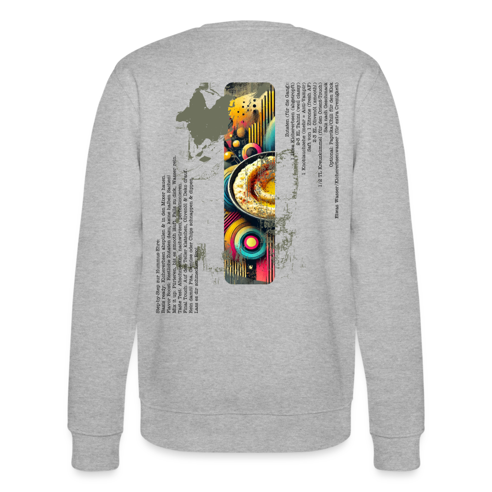 FOOD LOVE Unisex Oversize Bio-Sweatshirt Hummus - Grau meliert