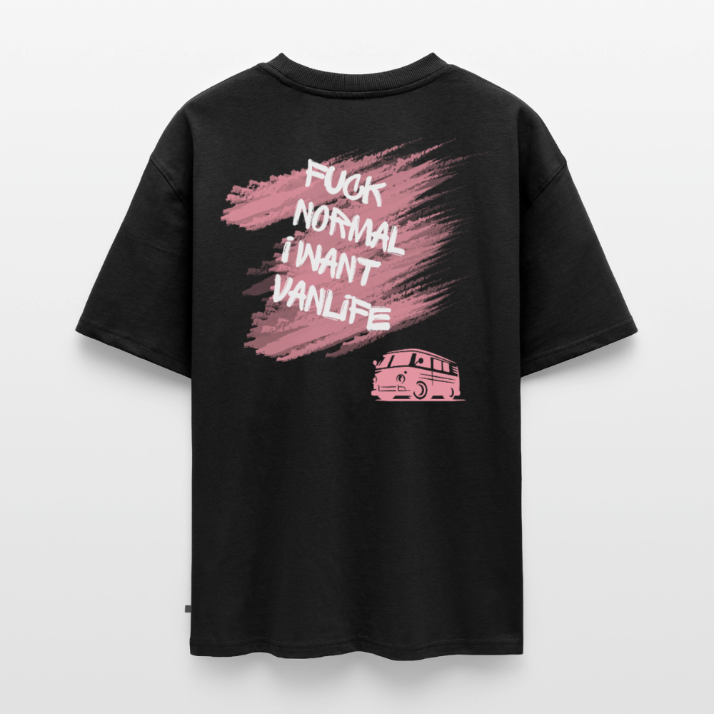 Vanlife Unisex Premium Oversized Bio T-Shirt F.UCK Normal Black - Schwarz
