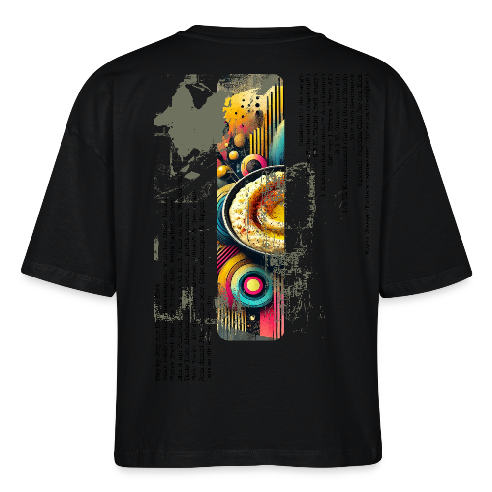FOOD LOVE Frauen Boxy Bio-T-Shirt Hummus - Schwarz