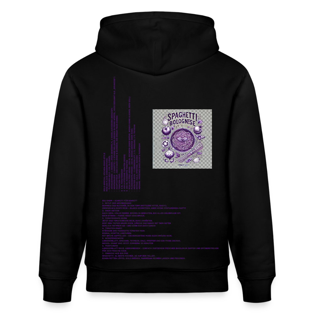 FOOD LOVE Unisex Bio Hoodie Bolo Stile - Schwarz