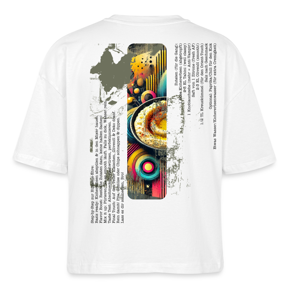FOOD LOVE Frauen Boxy Bio-T-Shirt Hummus - Weiß