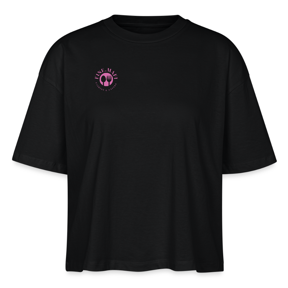 FOOD LOVE Frauen Boxy Bio-T-Shirt DIGGA - Schwarz