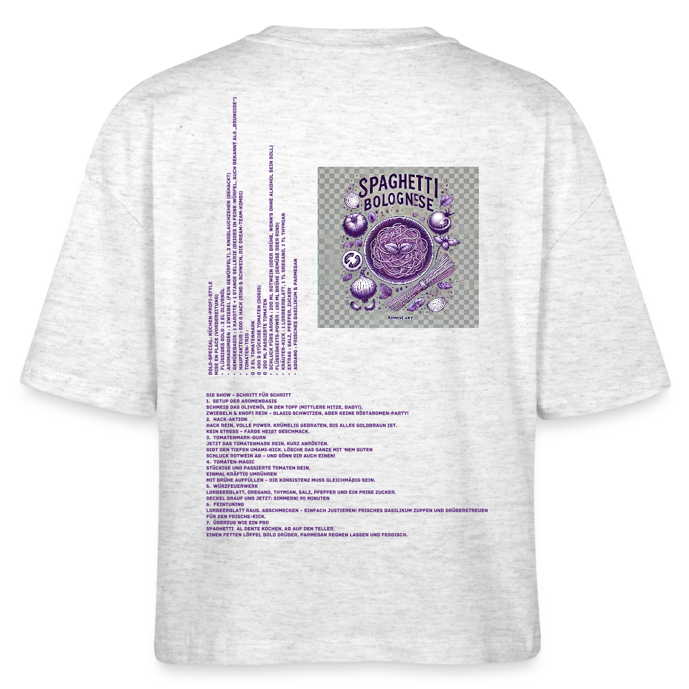 FINE.MAFI Frauen Boxy Bio-T-Shirt Bolo - Weiß meliert
