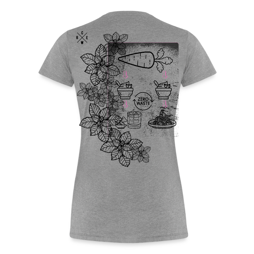 FINE.MAFI Frauen Premium Bio T-Shirt Zero Waste - Grau meliert