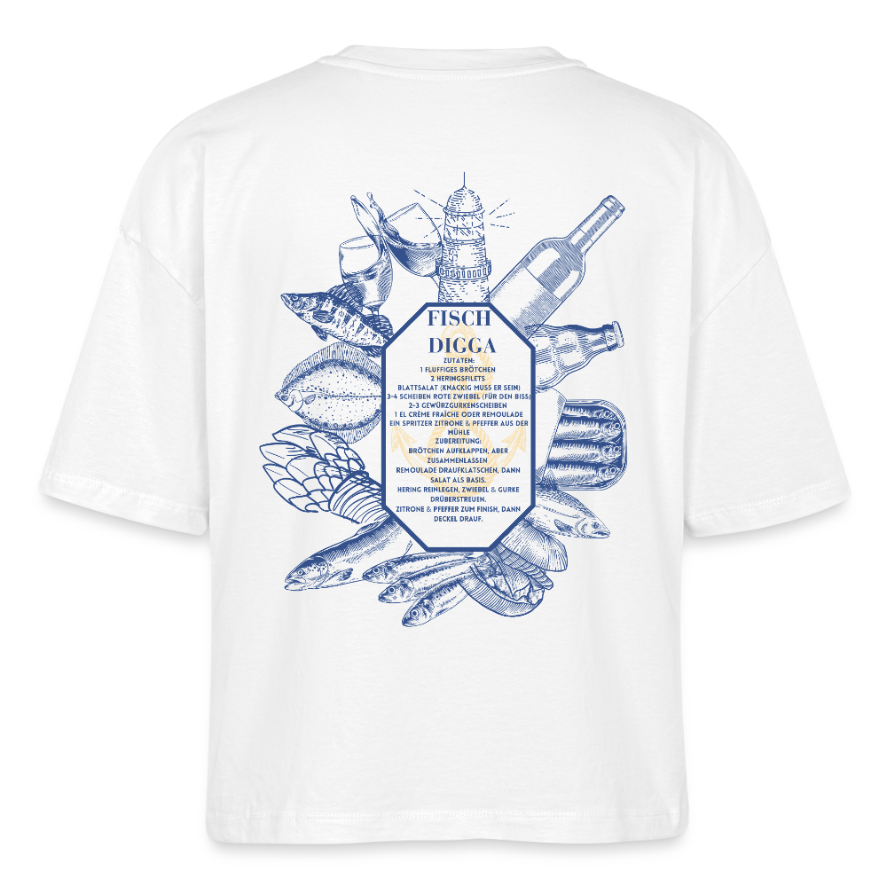 FOOD LOVE Frauen Boxy Bio-T-Shirt DIGGA - Weiß
