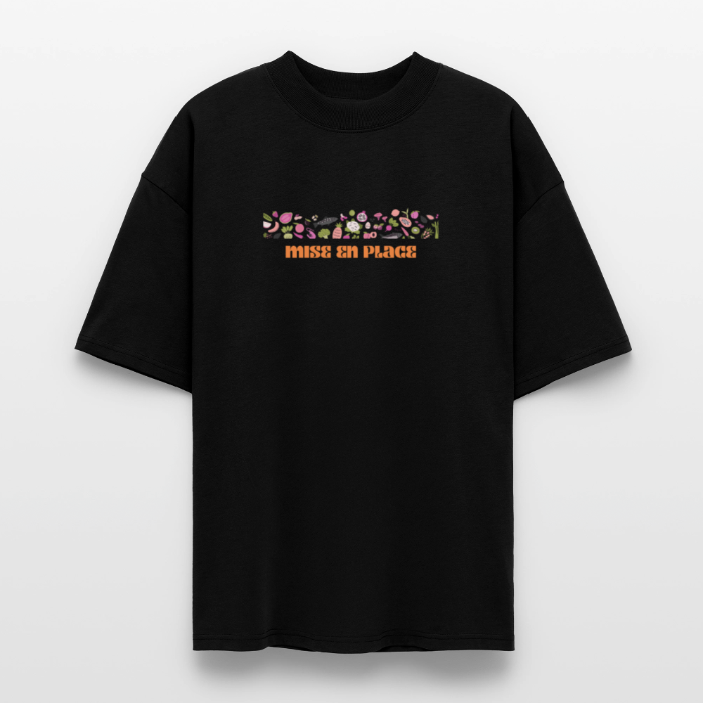 FINE MAFI Oversized Unisex Bio T-Shirt Mise En Place Bunt - Schwarz