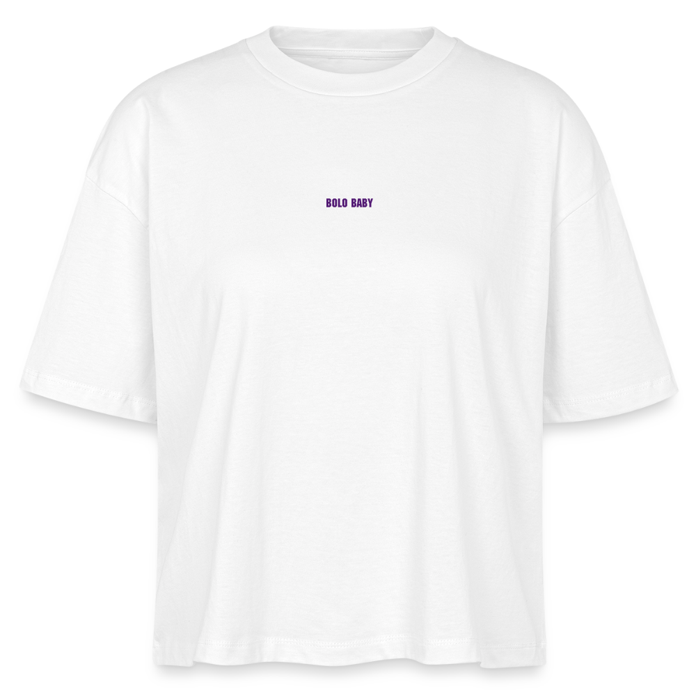 FINE.MAFI Frauen Boxy Bio-T-Shirt Bolo - Weiß