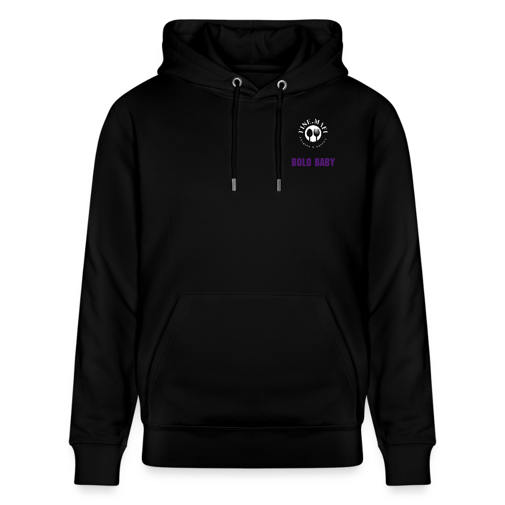 FOOD LOVE Unisex Bio Hoodie Bolo Stile - Schwarz