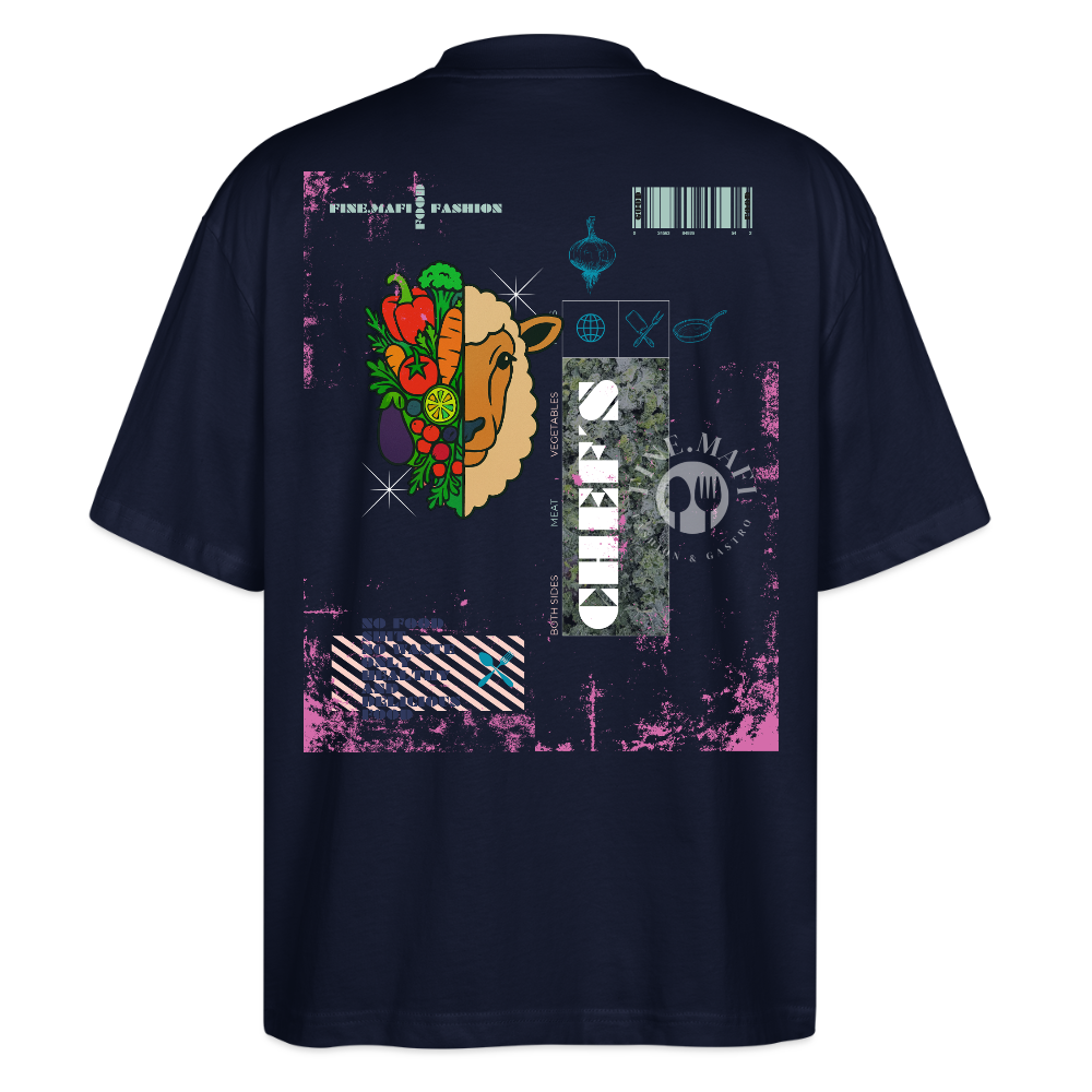 FINE.MAFI Oversized Unisex Bio T-Shirt Both Sides Lamb - Navy