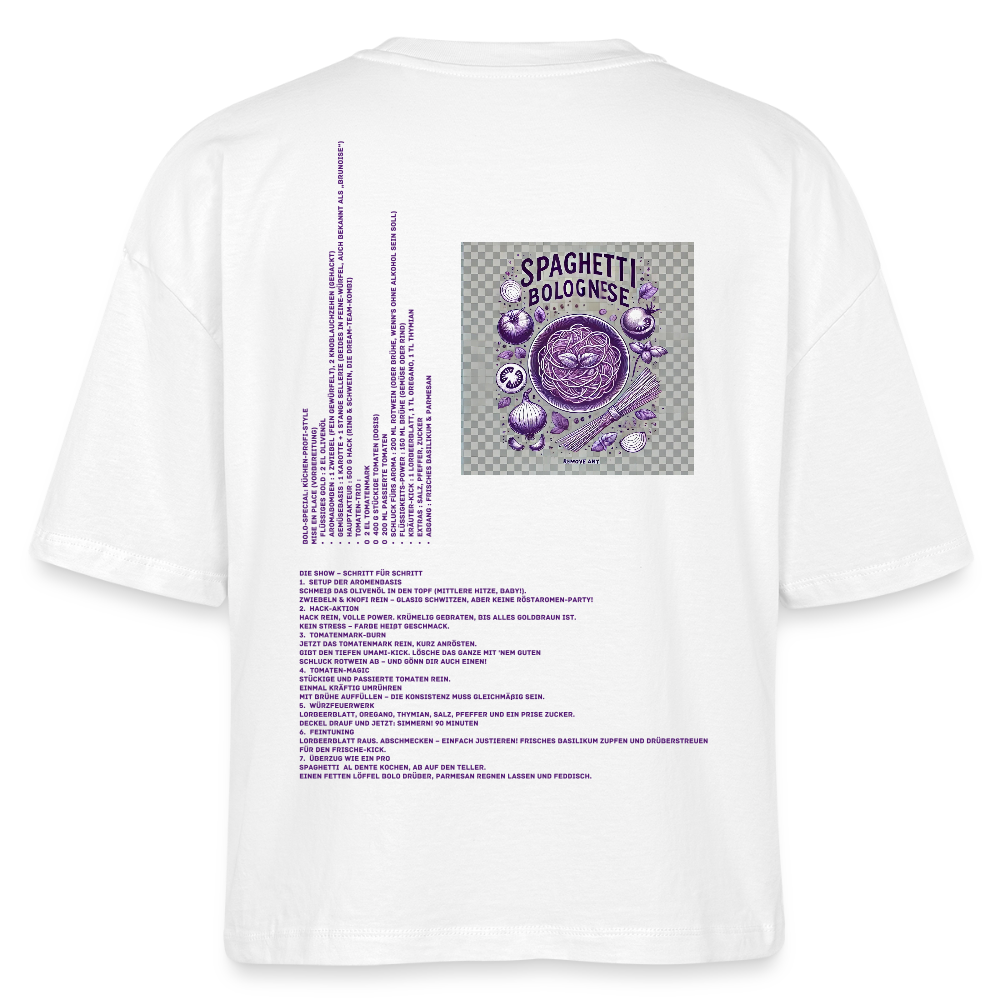 FINE.MAFI Frauen Boxy Bio-T-Shirt Bolo - Weiß
