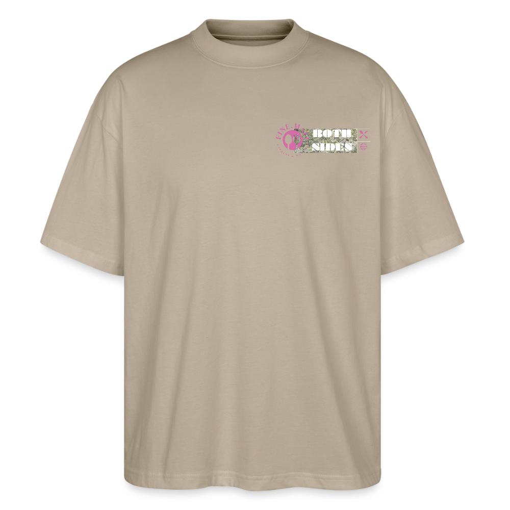 FINE.MAFI Oversized Unisex Bio T-Shirt Both Sides Pig - Steingrau