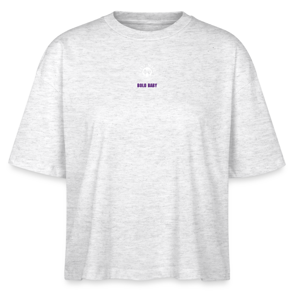 FINE.MAFI Frauen Boxy Bio-T-Shirt Bolo - Weiß meliert