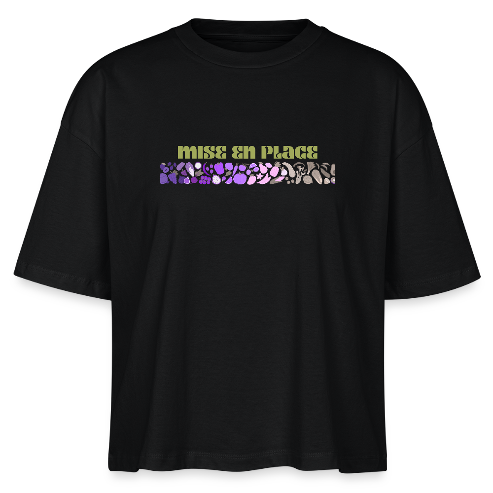 FINE MAFI Frauen Boxy Bio-T-Shirt Mise En Place - Schwarz