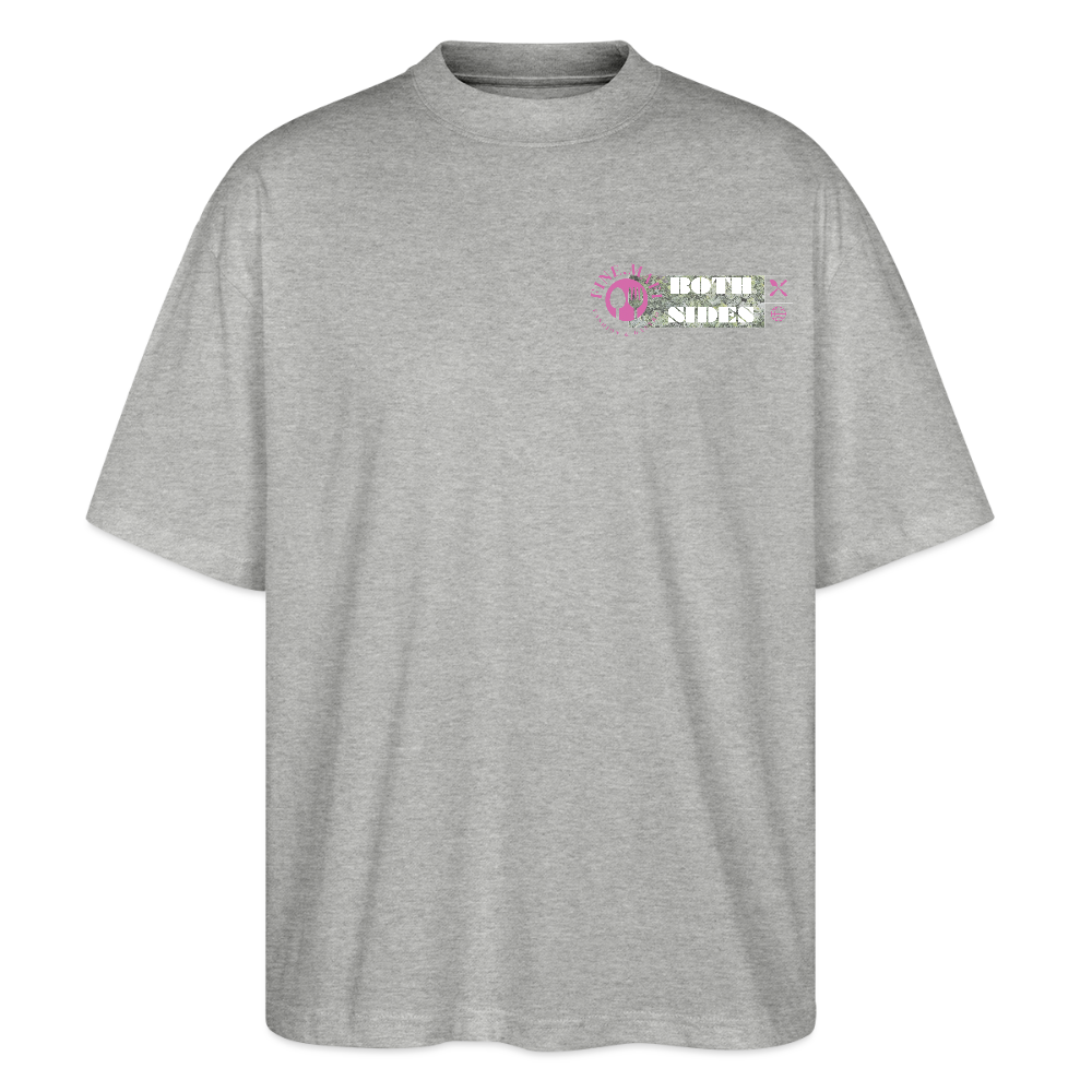 FINE.MAFI Oversized Unisex Bio T-Shirt Both Sides Pig - Grau meliert