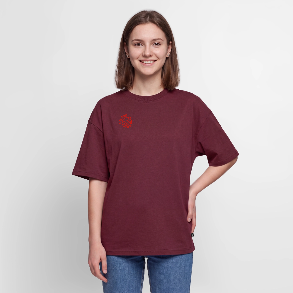 Vanlife Unisex Premium Oversized Bio T-Shirt Coffee - Burgunderrot