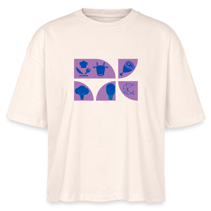 Food Couture Frauen Boxy Bio-T-Shirt - Weißgrau