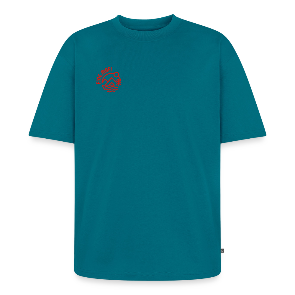 Vanlife Unisex Premium Oversized Bio T-Shirt Coffee - Petrol