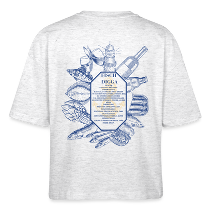 FOOD LOVE Frauen Boxy Bio-T-Shirt DIGGA - Weiß meliert