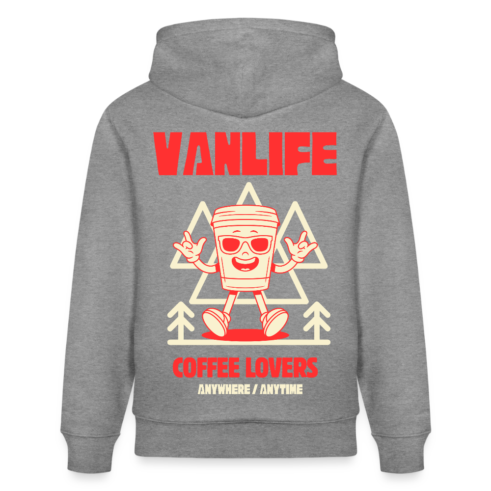 Vanlife Unisex Bio-Hoodie Coffee - Hellgrau marmoriert