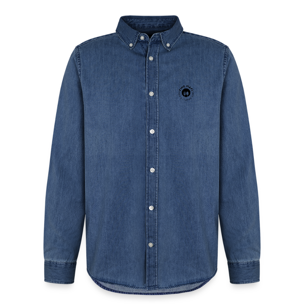 Food Couture Denim Hemd - verwaschenes Mittelblau 