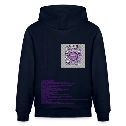 FOOD LOVE Unisex Bio Hoodie Bolo Stile - Navy